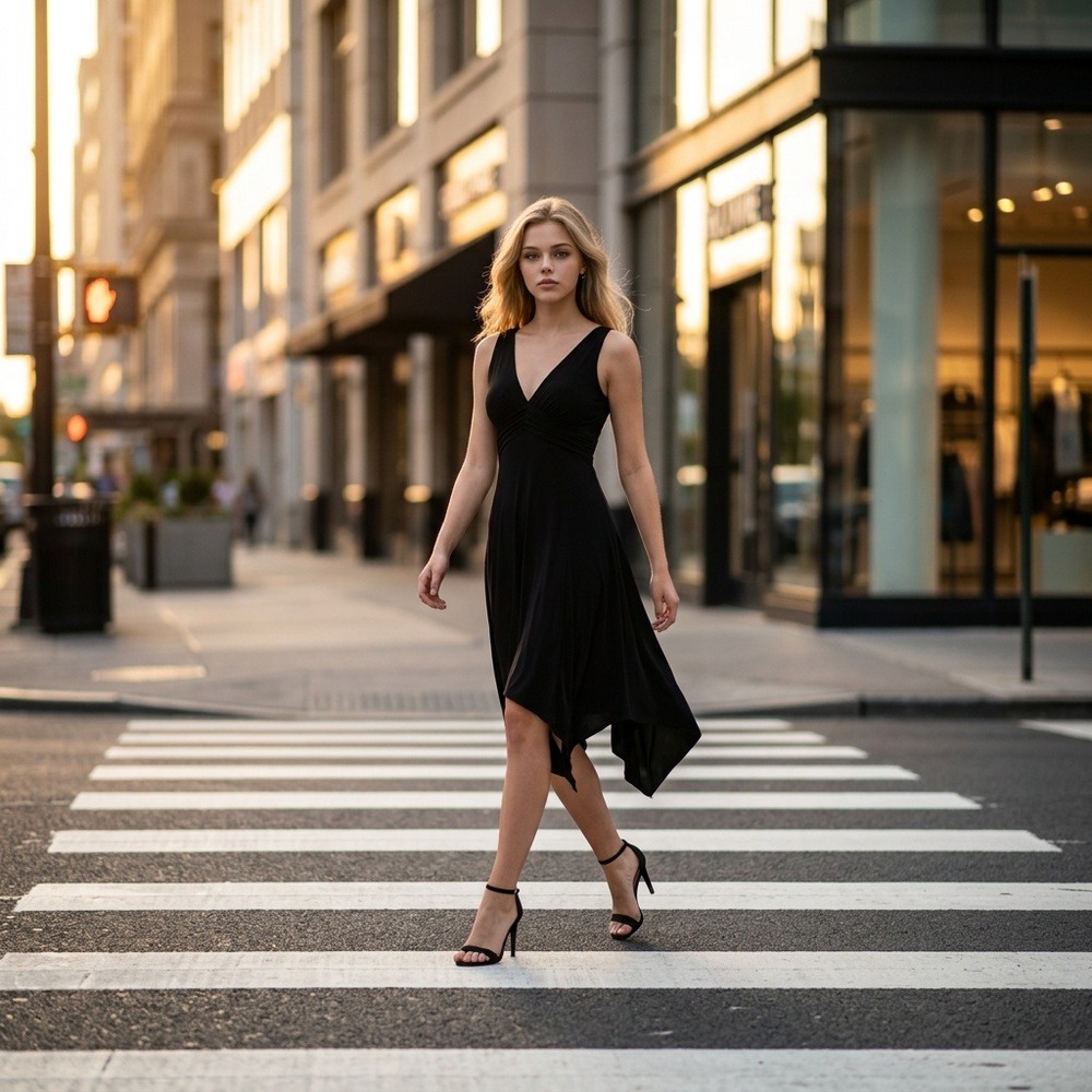 Laundry Shelli Segal Handkerchief Hem Maxi Dress Black Deep V-neck Cocktail Date